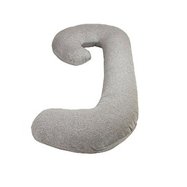 Leachco Snoogle® Jersey Total Body Pregnancy/Maternity Pillow with a Jersey Cotton Zippered Removable Cover - Heather Gray
