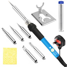 Soldering Iron Kit, Portable Soldering Iron Adjustable Temperature 200-450℃ Welding Tools with 5 Solder Tips, 10g Solder Wire, Stand, 60W Solder Kit Soldering Irons Set for DIY Welding Repairing
