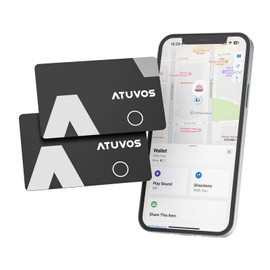 ATUVOS Air Tag, Anti-lost Tags, 2 Pieces, Card Type, Ultra Thin, 0.06 inch (1.6 mm), For Wallet (Compatible with Apple "Search"), Smart Tag, Prevents Forgotten Objects, Smart Tracker, MFi Certified