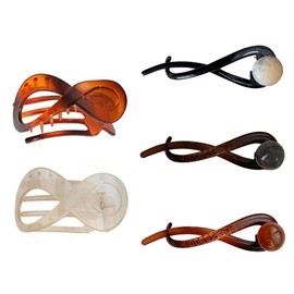 Pack of 3 twist hair clips and 2 pieces 8 shaped hair clips, retro hair clips, fashionable and simple hair clips, women's hair accessories, hair styling tools