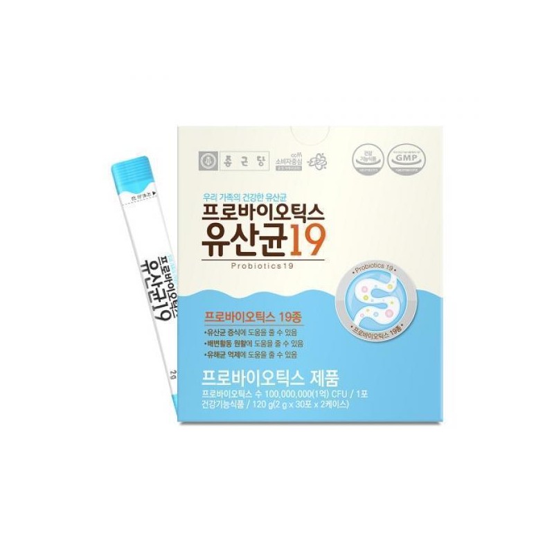 Jongkundang 종근당 프로바이오틱스 유산균19 2g x 60포 프리바이오틱스/신바이오틱스 Jongkundang Probiotics