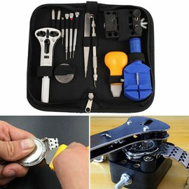TECHTONGDA 13Pcs Watch Repair Tools Set Kit Opener Remover Spring Bar Hammer Carry Repair