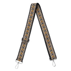 uxcell Purse Strap Replacement, 27.5-53inch Adjustable Polyester Stylish 1.5inch Wide Crossbody Shoulder Strap for Handbag Guitar(Beige, Silver Buckle)