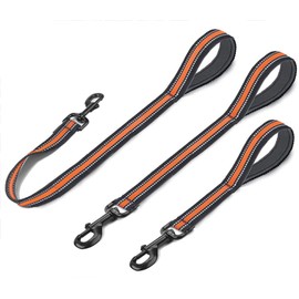 Cymiler Short Dog Leash,3 Sizes Nylon Short Traffic Leash with Padded Handle,Dog Short Training Leash with Highly Reflective Threads for Small Medium Large Dogs