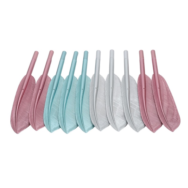 10Pcs Feather Pens Kids Ballpoint Pen Set ABS Plastic Office