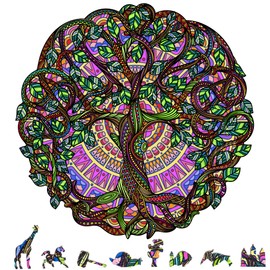 ZenChalet - Tree of Life Wooden Jigsaw Puzzle for Adults 500 Piece - Hard Puzzle for Adults Designed to Challenge You - Ideal or Family Game Night