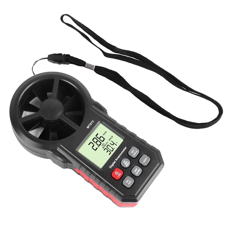 Digital Anemometer LCD Backlit Display Maximum Minimum Average Wind Speed