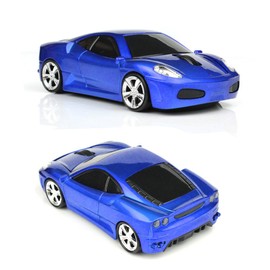 UrChoiceLtd F430 Wireless Mouse, 2.4GHz Mouse 3D 1600DPI Sports Racing Car Shape Optical Usb Cordless Gaming Mouse with Headlight and Tail Light-Up (Dark Blue)