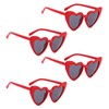ZPLASK 4 Pcs Heart Glasses, Red Heart Sunglasses, Love Heart
