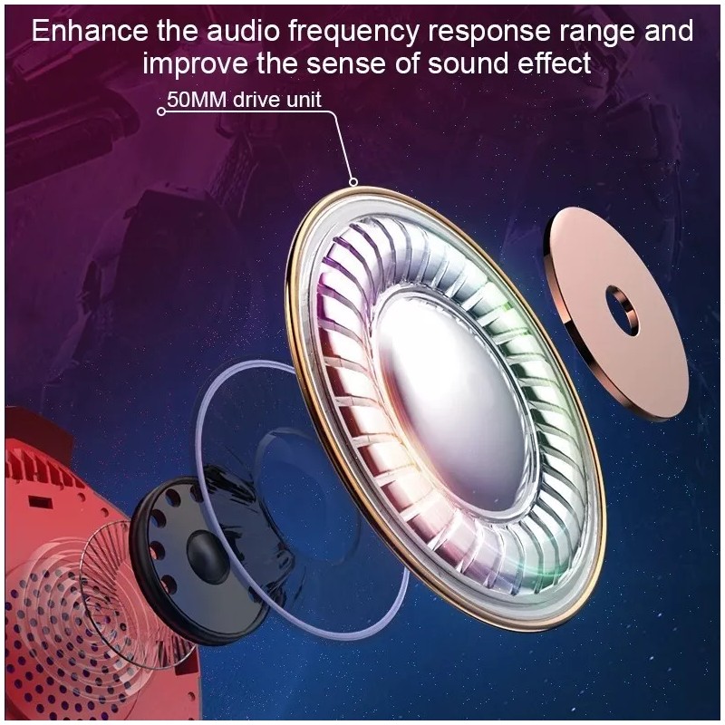 ONIKUMA K2 Pro wired Luminous Computer Gaming Headset (Black Blue)