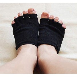 Footless Convex Socks, Full Toe Socks, Black