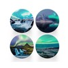 4 x Round Northern Lights Coasters - Iceland Boraelis Men