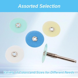 YAFIYGI 40 Pieces Composite Finishing Kit Dental Polishing Discs and Tools 12mm & 14mm Dental Polisher Supplies with Mandrel Stem Professional Denture Burs Sanding Strips Resin Material for Teeth