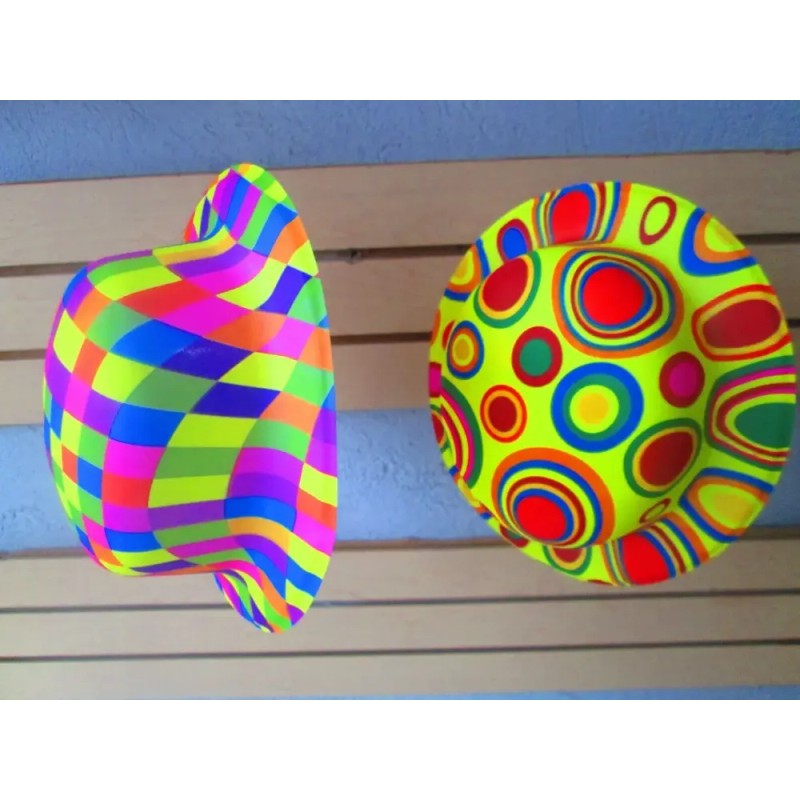10 Sombrero Bombin Neon Plastico Fiesta Boda Evento Batuca
