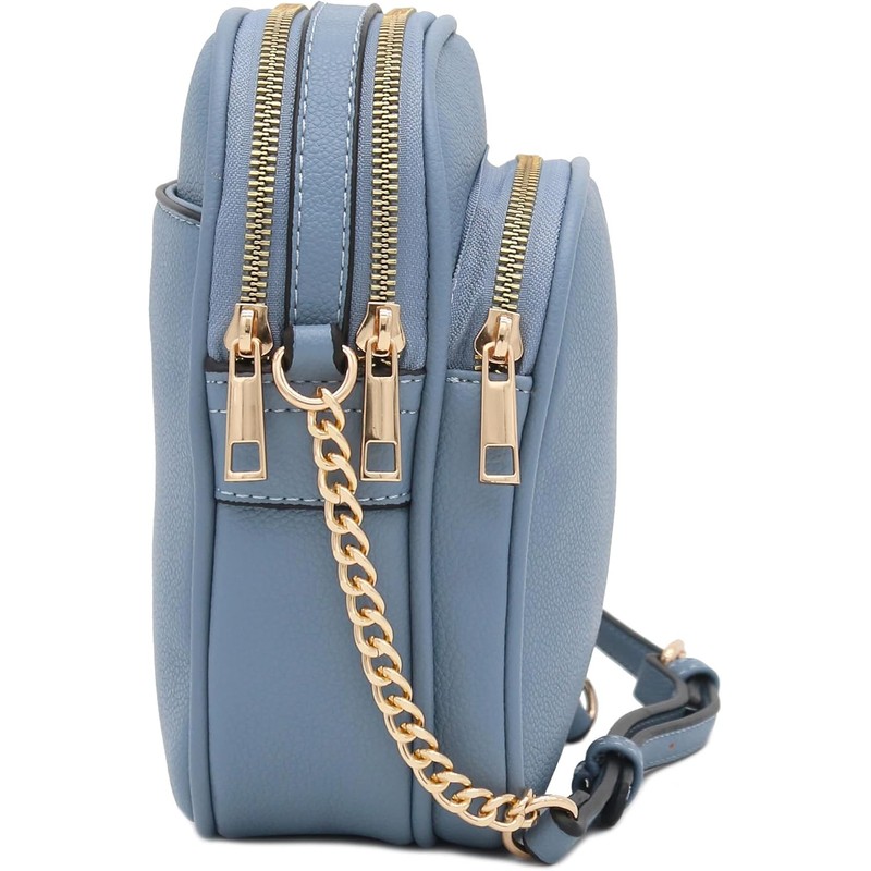 FashionPuzzle Multi Pocket PU Leather Casual Medium Crossbody Bag with