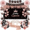 Birthday Decorations for Women, 33pcs Birthday Queen Crown and Sash,