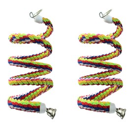 2pcs 63in Bird Perch Rope Bungee Bird Toy Pure Natural Parrot Toy Cage Parrot Chewing Toy