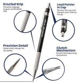 LEAD HOLDER 2MM GRAVITY MECHANISM W/METAL GRIP RED