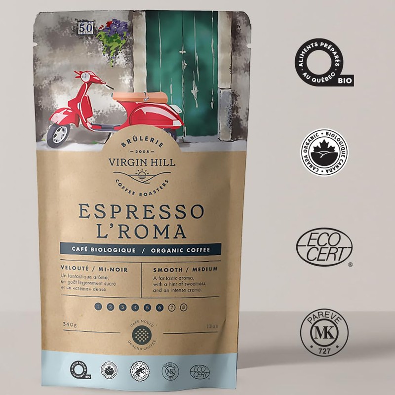 Virgin Hill Coffee - Organic Espresso L'Roma - Smooth Intensity