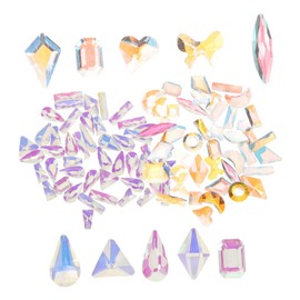 Baluue 50pieces Nail Charms for Art Designs Manicure Rhinestones Multi-Shaped Gems for Weddings Parties Nail Art Assortment Unique Styles