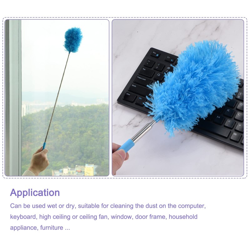 sourcing map Microfiber Cleaning Duster, 14 to 35 Inch Washable
