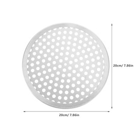 Hemoton 8 Inches Pizza Pan Even Heating Accessories Non Stick Tray Kitchen Tools Plate Hole Home Mold Baking Bakeware Perforated Aluminum Alloy Kitchen Gadget