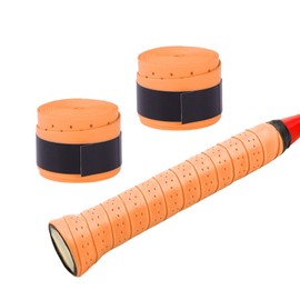 CAPASTEC Tennis Badminton Grip Tape, Set of 2, Perforated Grip Tape, Breathable, For Fishing Rods, Bicycles, Baseball, Rackets, Wet Type, Orange