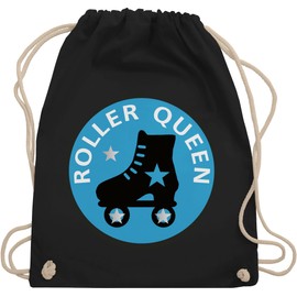 Shirtracer - Gym Bag Backpack - Vintage Retro - Roller Queen Roller Skates, 03 Black