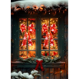 LED Red Christmas Bow Decoration with Timer 16'' x 24'', Christmas Bows for Wreaths with Snowflakes and Pine Cones - Perfect for Wreaths, Doors, Walls, Winter Parties & Festive Décor