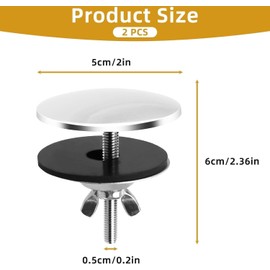 2PCS 2 Inch Sink Hole Cover, Stainless Steel Kitchen Sink Hole Cover & Faucet Hole Cover/Plug, Sink Hole Cover Plug, Metal Kitchen Sink Tap Hole Plate Stopper Blanking Metal Plug