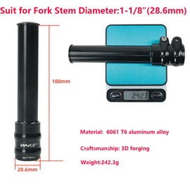 FOMTOR Handlebar Riser Bicycle, Bicycle Stem Riser, Bicycle Fork Stem Extender, Stem Adapter, Bike Stem Fork, for 1-1/8 Inch 28.6 mm Fork, Mountain Bike, Road Bike, MTB BMX (180 mm)