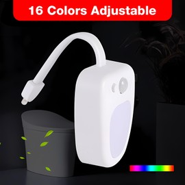 LED Toilet Night Light, 16-Color Changing LED Bowl Nightlight with Toilet Bowl Illuminate Nightlight for Bathroom for Bathroom/Bedroom/Hallway (2-Pack)