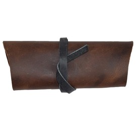 Hide & Drink, envoltura de piel rústico para anteojos de sol, viaje delgado, almacenamiento de anteojos suaves, hecho a mano incluye 101 años de garantía, Bourbon Marrón, Small