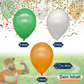 Twist4® Premium Balloons Football Decoration - Made in Germany - 100% Natural Latex & 100% Biodegradable - Pack of 15 Balloons as Fan Item, Football, Countries - Suitable for Helium -