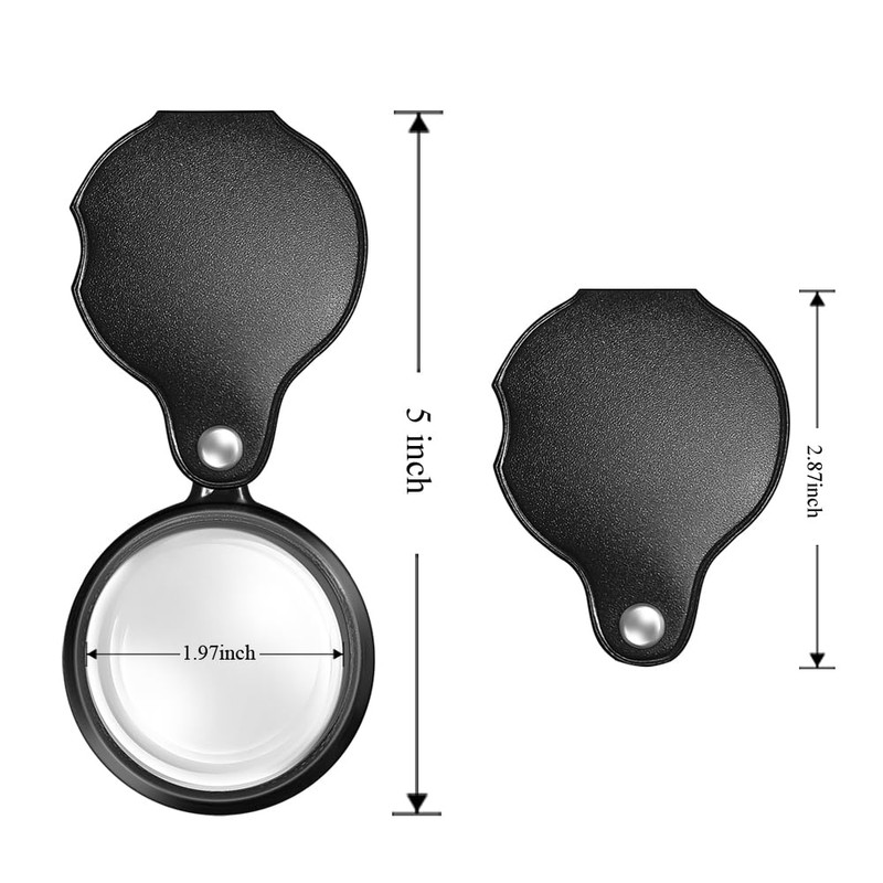 10X Magnifying Glass Loupe Small Pocket Magnifier Mini Folding Magnify