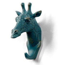 HERNGEE Giraffe Head Single Wall Hook / Hanger Animal Shaped Coat Hat Hook Heavy Duty, Rustic, Decorative Gift , Rustic Bronze Color