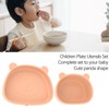 4pcs Children Plate Utensils Set Silicone Suction Bowls Set Toddler
