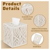 Macrame Tissue Box Cover Boho Decor - 6.7" Ivory Square