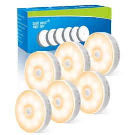 KALAHOL Motion Sensor Lights Indoor, Cupboard Lights, 6 Pack Stair Lights Night Lights, 3 Modes USB Charging Wall Lights, Magnetic Sensor Lights Indoors for Kitchen Stair Closet Under Cabinet