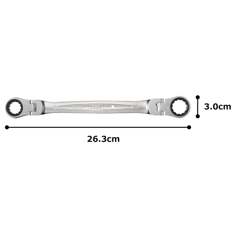 TONE HPRMFW-1618 Double Neck Swing Ratchet Glasses Wrench Double Sided
