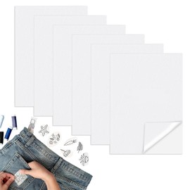 Sticky Water Soluble Embroidery Stabilizer, 8.3"X11.7" Water Soluble Stabilizer for Embroidery Medium Weight Embroidery Stabilizers Printable Paper Stabilizer for Hand & Machine Embroidery - 6PCS