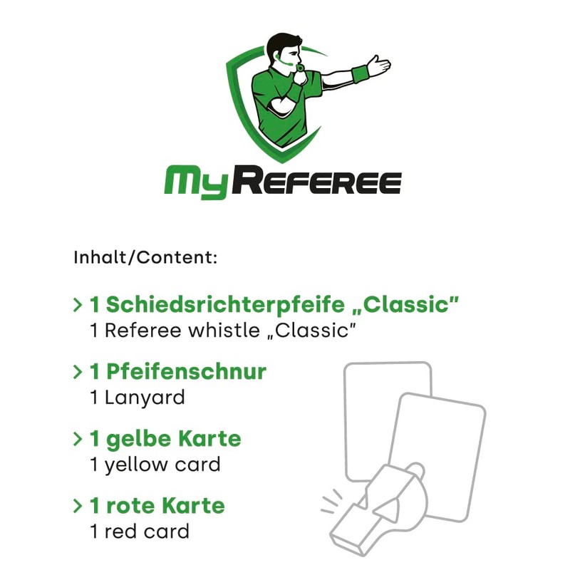MyReferee Referee Set Starter Football Including Referee Whistle, Yellow &