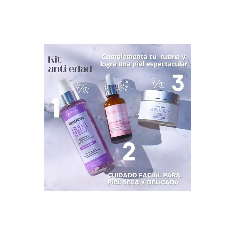Tónico Facial Hidratante Antiarrugas Áci Hialurónico Biotiks Tipo De Piel