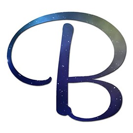 Mural Cursive Font B Initial - Vinyl Decal Sticker - 6.25" x 5.75" - Galaxy