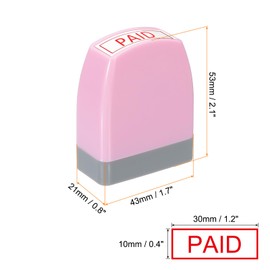 PATIKIL Paid Notice Stamp Self Inking, Red Ink Office Stamps Pre Inked Message Stamp Refillable Business Stamp, Pink