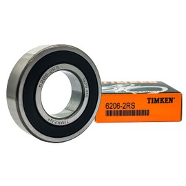 TIMKEN 6206-2RS 2PACK Double Rubber Seal Bearings 30x62x16mm, Pre-Lubricated and Stable Performance and Cost Effective, Deep Groove Ball Bearings