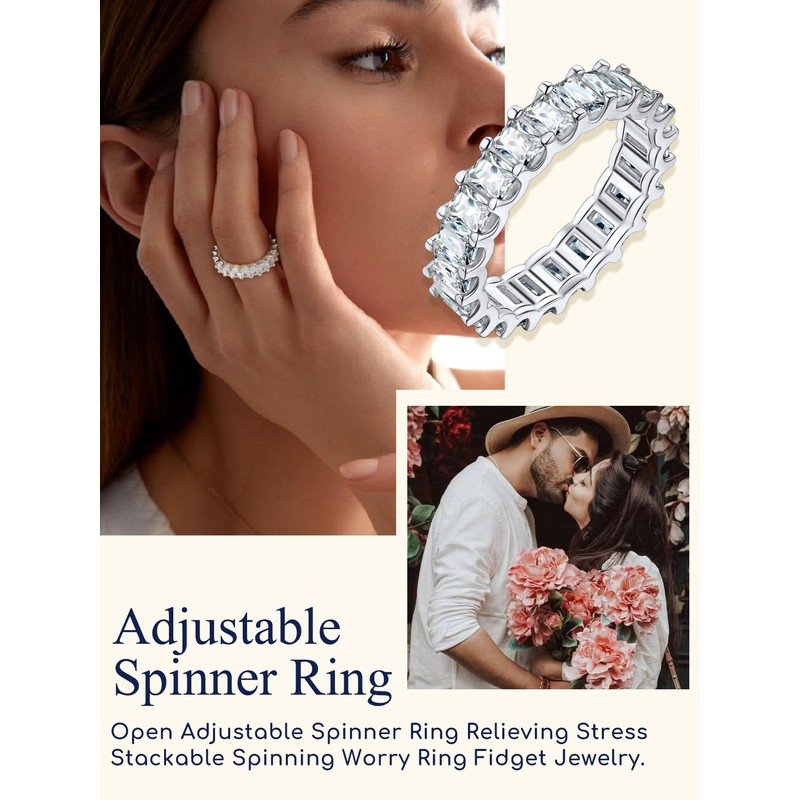 Suplight Diamond Ring for Him Mens Engagement Cubic Zirconia 925