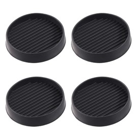 Keadic Non-Slip Rubber Caster Cups Assortment Set, Round and Square Anti Slide Leg Coasters Floor Protector Furniture Pads for Piano Sofa Bed Chair Couch Stoppers (3 * 3 Inches, Round-Black)