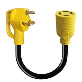 Apalie TT-30P Male to L14-30R Female Generator Transfer Switch Adapter Cord,10AWG 30A 3 Prong to 4 Prong RV Generator Plug,Generator to House Inlet Box Adapter Cord