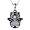 YFN Hamsa Necklace Sterling Silver Hamsa Hand Necklace With Evil
